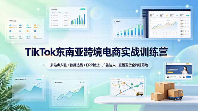 TikTok东南亚跨境电商实战训练营：多站点入驻+数据选品+ERP铺货+广告达人+直播发货全流程落地-情久项目网