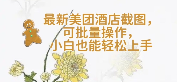 【轻云】最新美团酒店截图，可批量操作，小白也能轻松上手-情久项目网