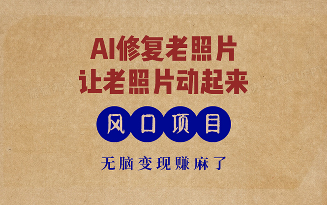 最新风口项目，AI一键修复老照片，让老照片动起来，接单到手软，无脑变…-情久项目网