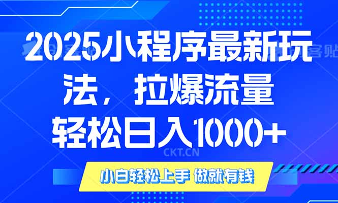 2025年小程序最新玩法，流量直接拉爆，单日稳定变现1000+-情久项目网