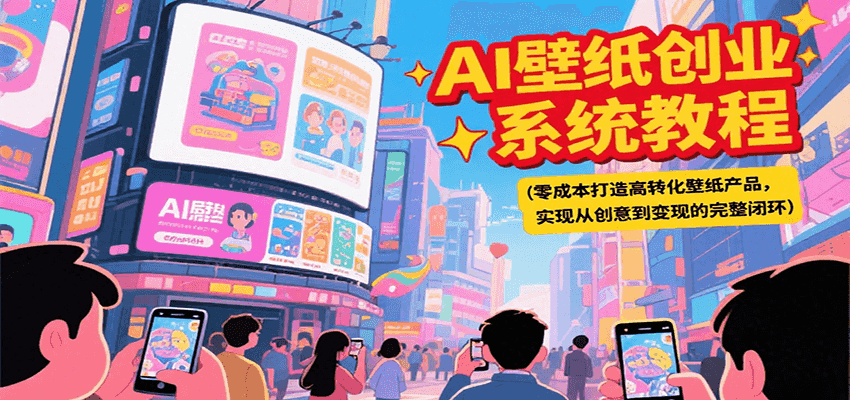AI壁纸创业系统教程，零成本打造高转化壁纸产品，实现从创意到变现的完整闭环-情久项目网
