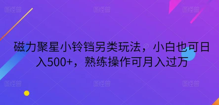 磁力聚星小铃铛另类玩法，小白也可日入500+，熟练操作可月入过万-情久项目网