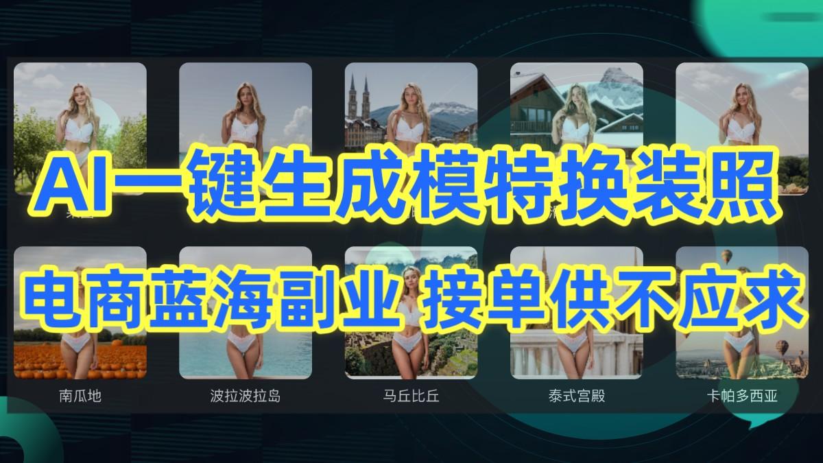 AI制作一键生成模特换装照，电商蓝海副业，接单供不应求-情久项目网