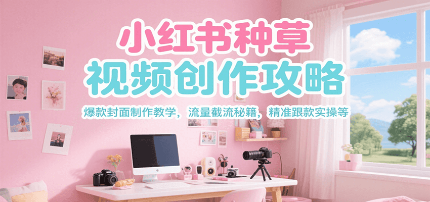 小红书种草视频创作攻略，爆款封面制作教学 ，流量截流秘籍 ，精准跟款实操等-情久项目网