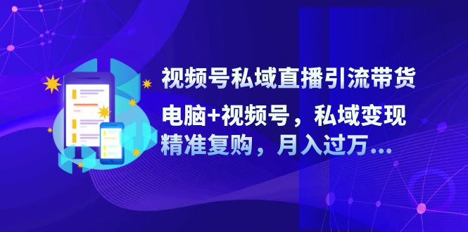 视频号私域直播引流带货：电脑+视频号，私域变现，精准复购，月入过万…-情久项目网