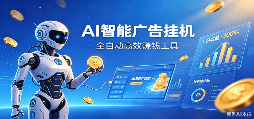 AI智能广告挂机,小白轻松上手,在家自动赚收益-情久项目网