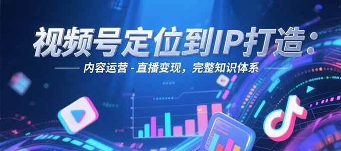 视频号定位到IP打造：账号搭建-内容运营-直播变现，完整知识体系-情久项目网