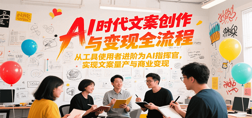 AI时代文案创作与变现全流程，从工具使用者进阶为AI指挥官，实现文案量产与商业变现-情久项目网