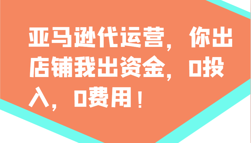 亚马逊代运营，你出店铺我出资金，0投入，0费用，无责任每天300分红，赢亏我承担-情久项目网