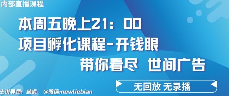 4.26日内部回放课程《项目孵化-开钱眼》赚钱的底层逻辑【揭秘】-情久项目网