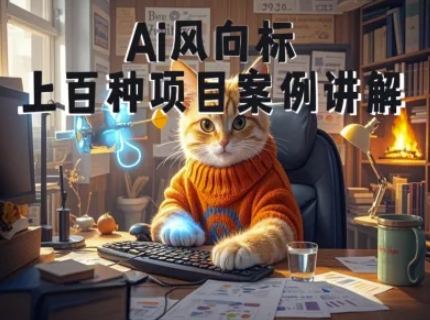 Ai风向标-附100种项目案例玩法-0基础小白到大神ai视频商业应用教学-情久项目网