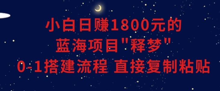 小白能日赚1800元的蓝海项目”释梦”0-1搭建流程可直接复制粘贴长期做【揭秘】-情久项目网
