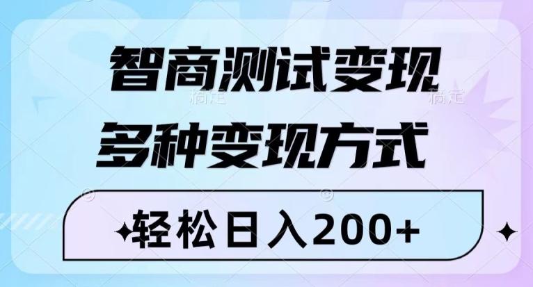 智商测试变现，轻松日入200+，几分钟一个视频，多种变现方式-情久项目网