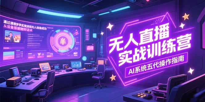 无人直播实操训练营，从设备搭建到话术，AI系统五代操作指南(7月更新-情久项目网