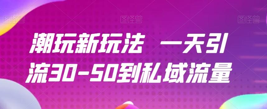 潮玩新玩法一天引流30-50到私域流量-情久项目网