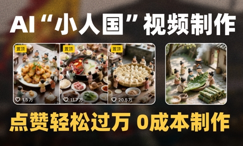 爆款1000W+播放微缩景观迷你小人国AI视频0成本制作全流程教学-情久项目网