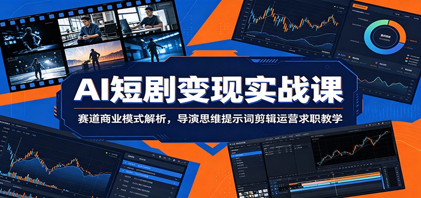 AI短剧变现实战课：赛道商业模式解析，导演思维提示词剪辑运营求职教学-情久项目网