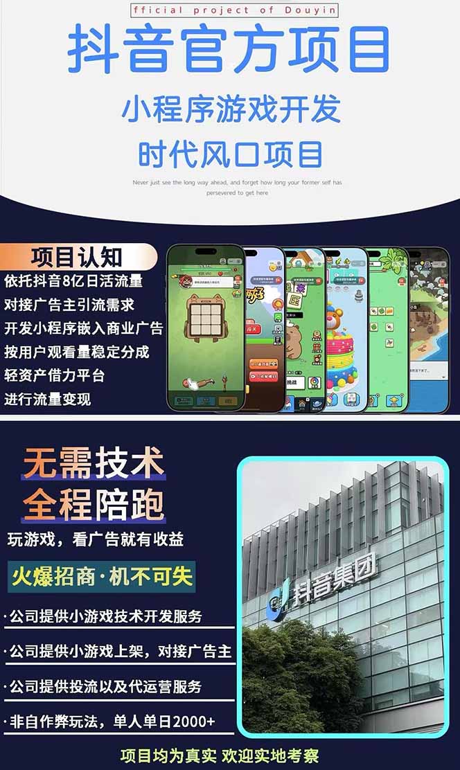 图片[1]-2025最热抖音官方项目 Ai时代风口项目小程序游戏开发 实测单个游戏日收…-情久项目网