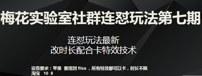 梅花实验室社群连怼玩法第七期，连怼玩法最新，改时长配合卡特效技术-情久项目网