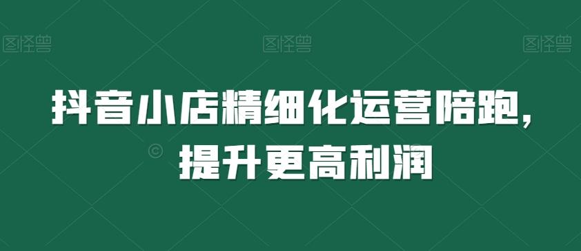 抖音小店精细化运营陪跑，提升更高利润-情久项目网