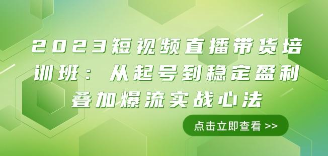 2023短视频直播带货培训班：从起号到稳定盈利叠加爆流实战心法（11节课）-情久项目网