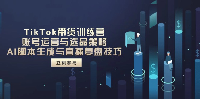 TikTok带货训练营，账号运营与选品策略，AI脚本生成与直播复盘技巧-情久项目网
