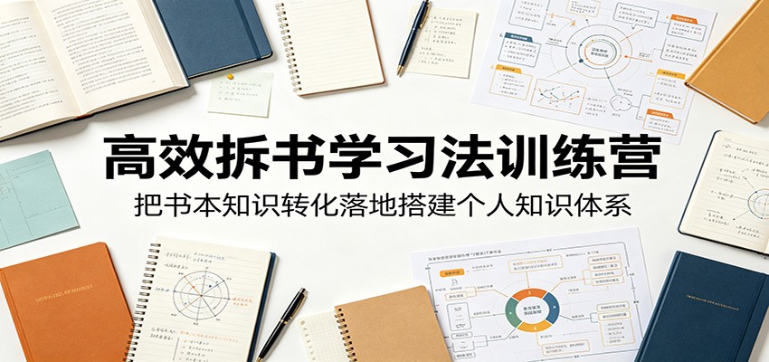 高效拆书学习法训练营，把书本知识转化落地搭建个人知识体系-情久项目网