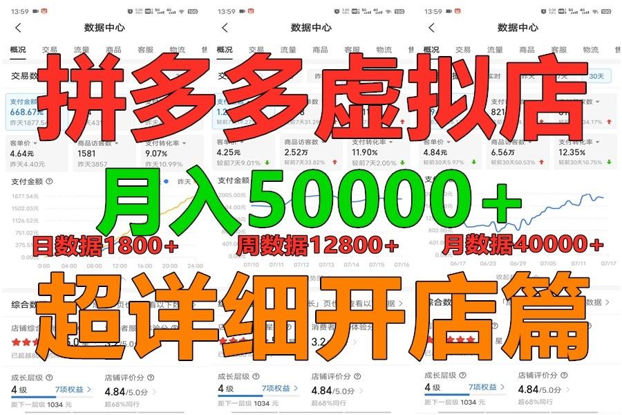拼多多虚拟电商训练营月入40000+你也行，暴利稳定长久，副业首选-情久项目网