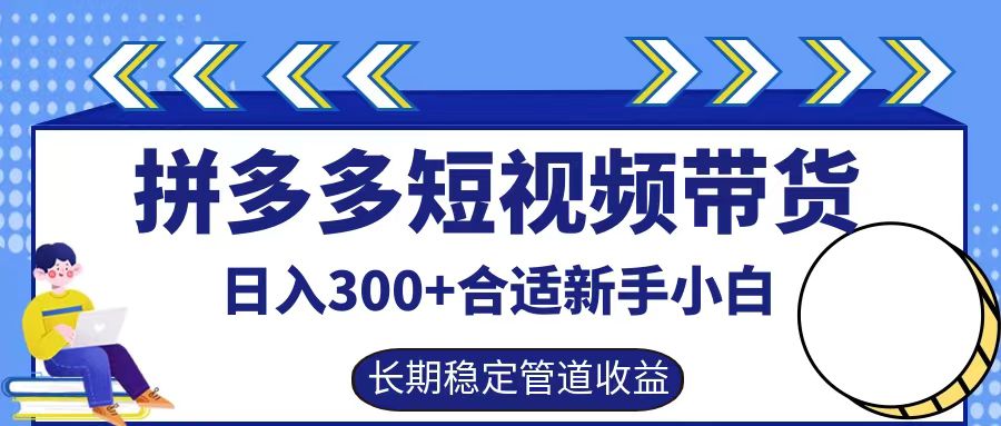 拼多多短视频带货日入300+，实操账户展示看就能学会-情久项目网