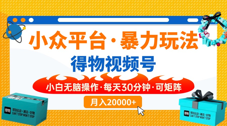小众平台暴力玩法，一键搬运爆款视频，可矩阵小白无脑操作，每天30分钟…-情久项目网