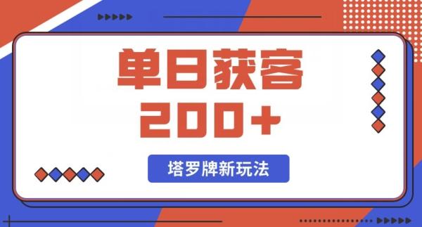 每日获客200+暴力塔罗牌玩法-情久项目网