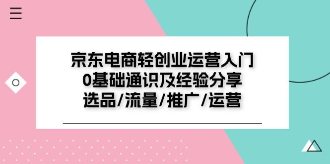 京东电商-轻创业运营入门0基础通识及经验分享：选品/流量/推广/运营-情久项目网