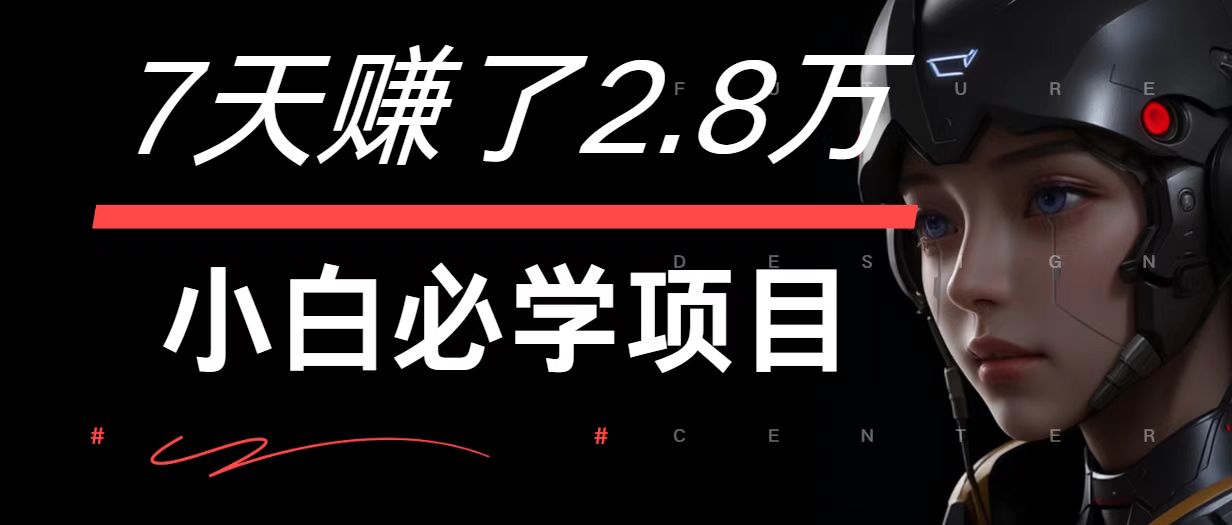 7天赚了2.8万！每单利润最少500+，轻松月入7万+小白有手就行-情久项目网