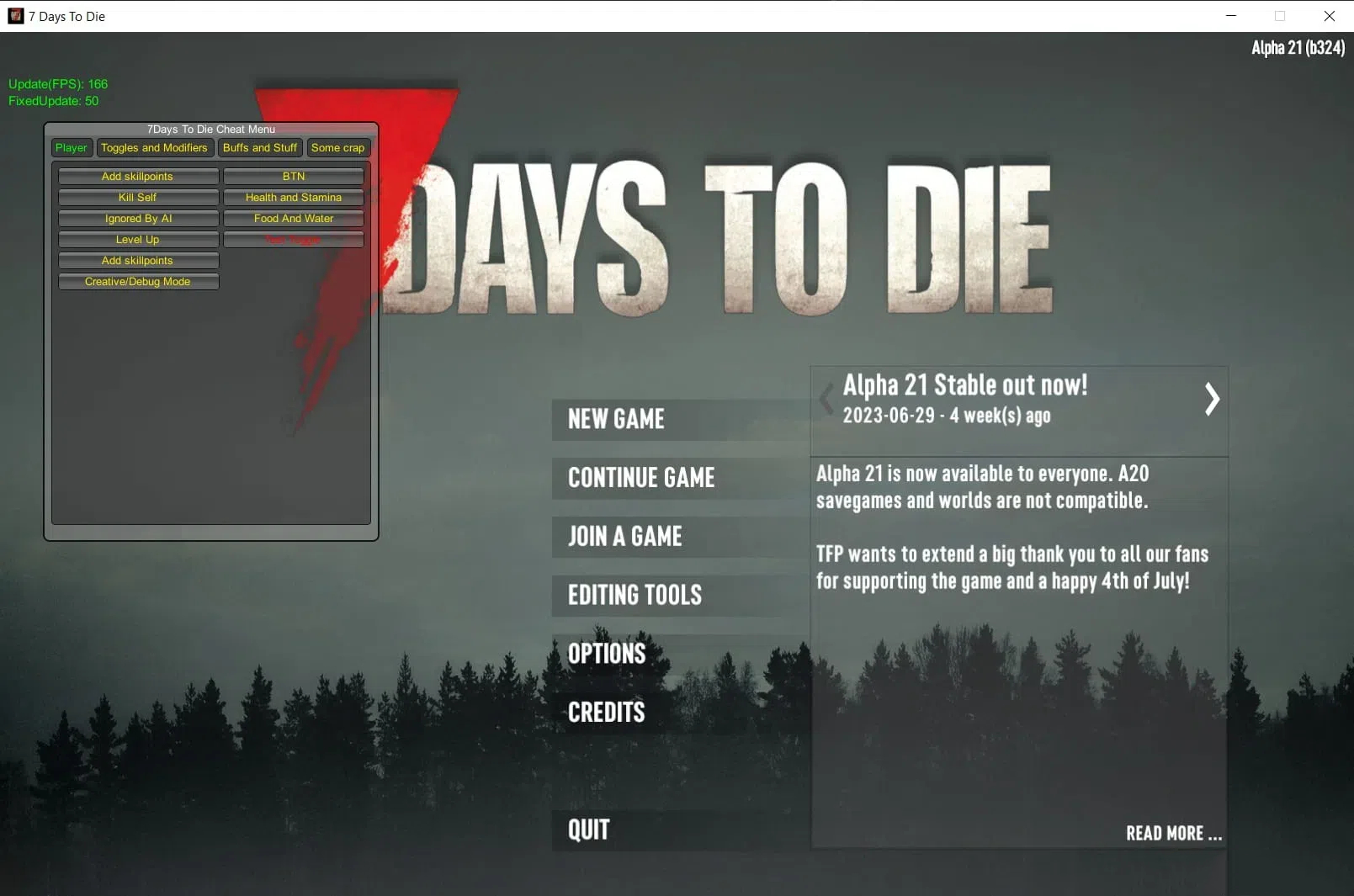 7 Days to Die 七日杀多功能修改器 v1.1.3.105 免费版-情久项目网