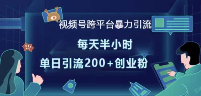 视频号跨平台暴力引流，每天半小时，单日引流200+精准创业粉-情久项目网