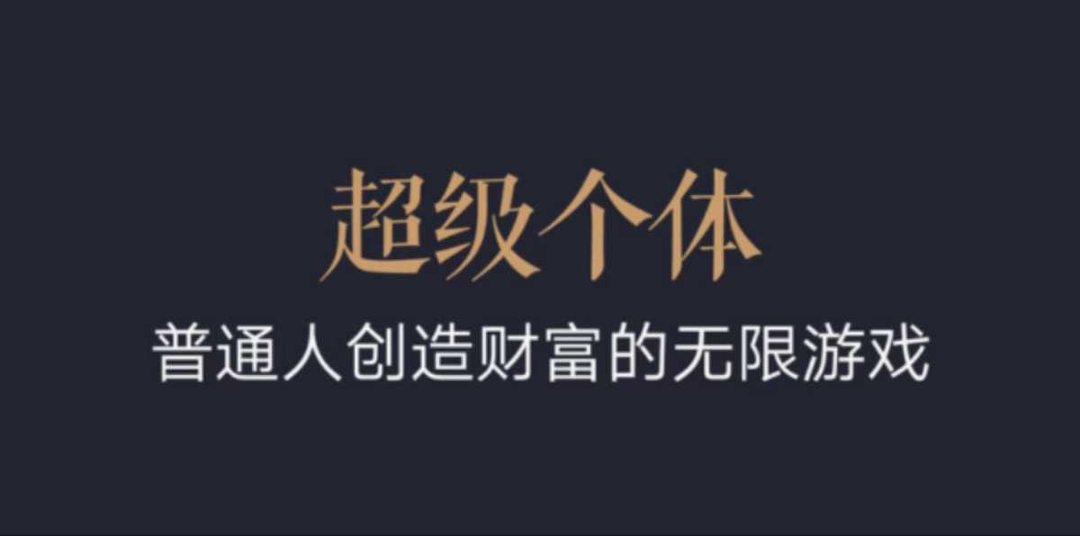 超级个体：2024-2025翻盘指南，普通人创造财富的无限游戏-情久项目网