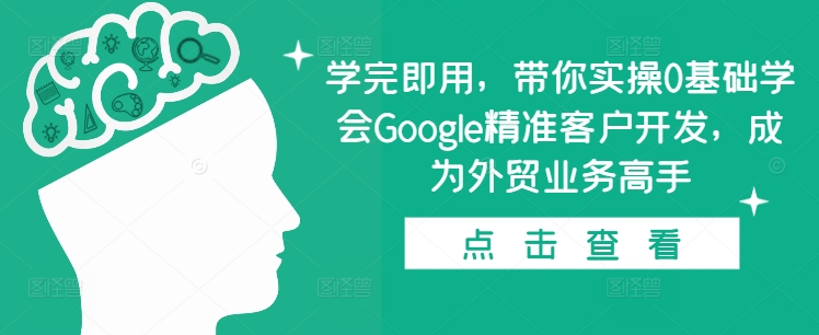 学完即用，带你实操0基础学会Google精准客户开发，成为外贸业务高手-情久项目网