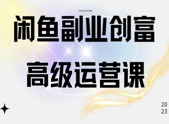 闲鱼电商运营高级课程，一部手机学会闲鱼开店赚钱-情久项目网
