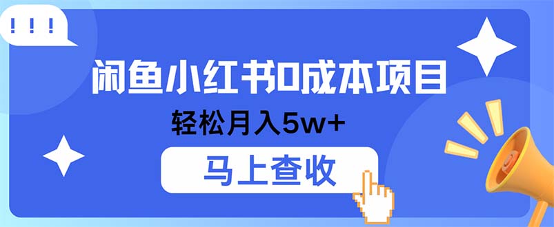 小鱼小红书0成本项目，利润空间非常大，纯手机操作-情久项目网