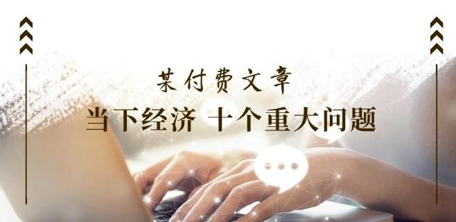某付费文章《当下经济 十个重大问题》覆盖了大家关心的全部经济类话题-情久项目网