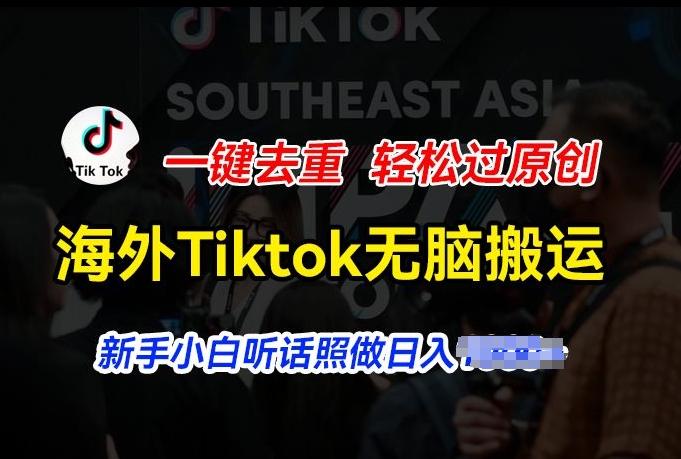 海外Tiktok短视频无脑搬运，一键去重轻松过原创，新手小白听话照做日入几张【揭秘】-情久项目网