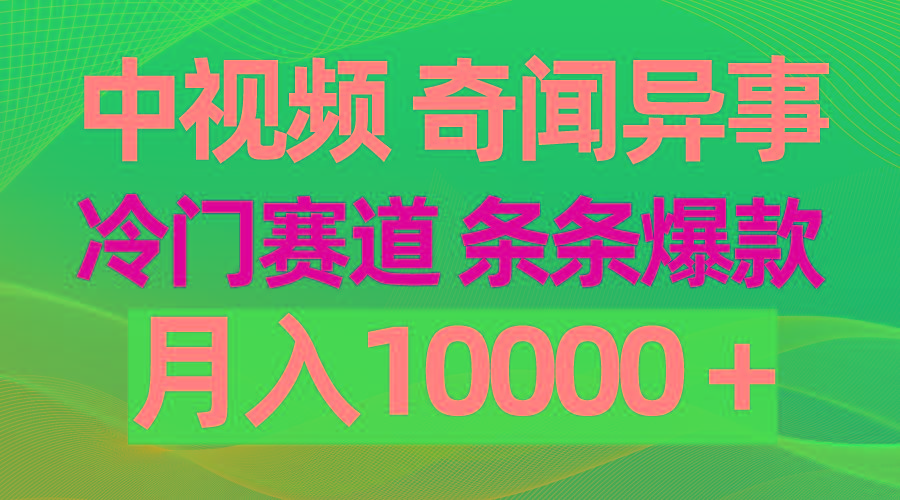 (9627期)中视频奇闻异事，冷门赛道条条爆款，月入10000＋-情久项目网