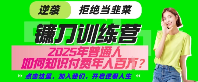 【网创项目终点站-镰刀训练营超级IP合伙人】25年普通人如何通过知识付费实现逆袭【揭秘】-情久项目网