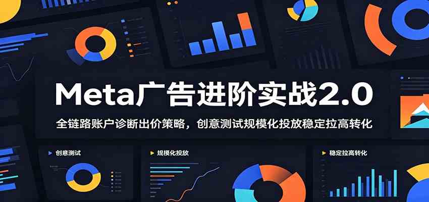 Meta广告进阶实战2.0：全链路账户诊断出价策略，创意测试规模化投放稳定拉高转化-情久项目网