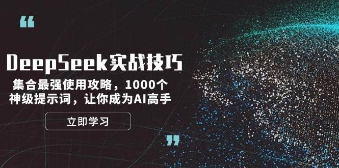 DeepSeek实战技巧：集合最强使用攻略，1000个神级提示词，让你成为AI高手-情久项目网