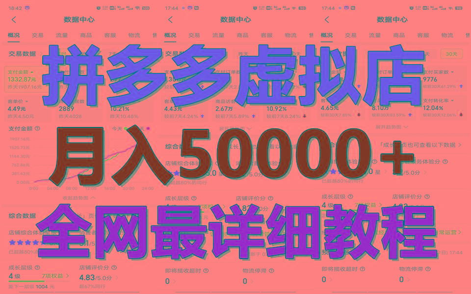 拼多多虚拟电商训练营月入50000+你也行，暴利稳定长久，副业首选-情久项目网