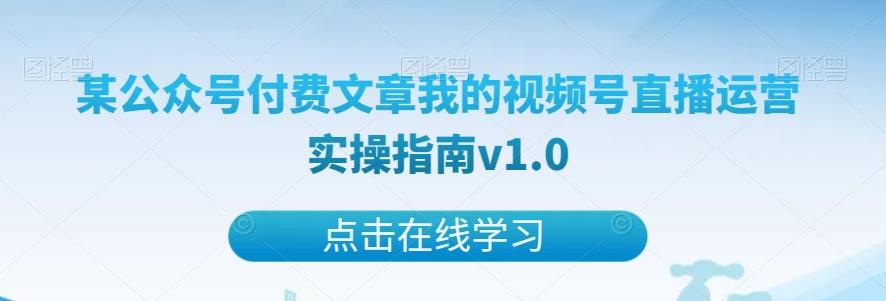某公众号付费文章我的视频号直播运营实操指南v1.0-情久项目网