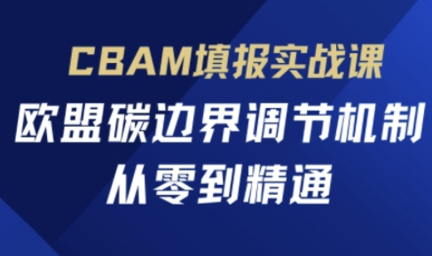 CBAM填报实战课，欧盟碳边界调节机制，从零到精通-情久项目网