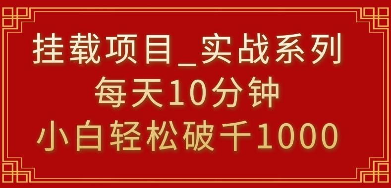 挂载项目，小白轻松破1000，每天10分钟，实战系列保姆级教程【揭秘】-情久项目网