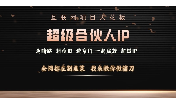 互联网项目天花板，超级合伙人IP，全网都在割韭菜，我来教你做镰刀【仅揭秘】-情久项目网